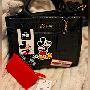 Disney X Primark Mickey Patchwork Bag With Red Primark Card Holder